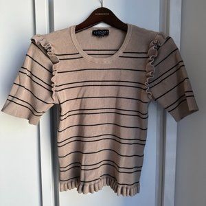 Laundry Shelli Segal Striped Ribbed Shirt - Size XL
